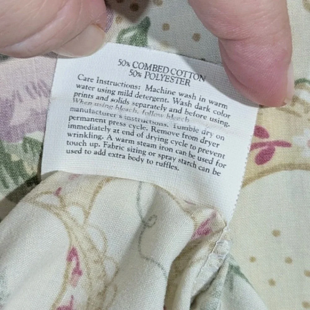 Vintage 1988 Martha Stewart Floral Cottage‎ Ruffle Standard Pillowcase Set of 4